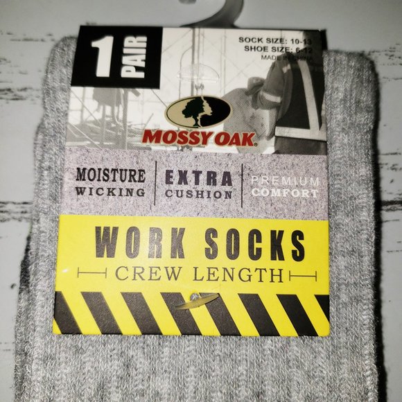3 Pk Men's Mossy Oak Work Socks Moisture Wicking - Picture 9 of 13